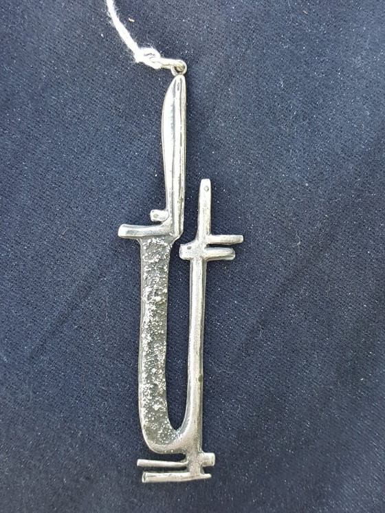 Image 1 of Jewelry: sculptural abstract pendant, silver, 1960s