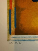 Litografía de arte abstracto de Roland Bierge (1922-1991)