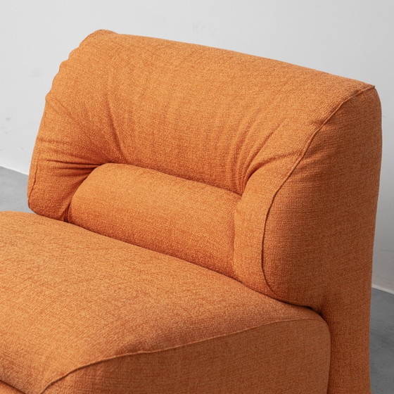 Fauteuil Lounge Vintage en Tissu Orange, Design Modernariato Années 70 – 1970 (photo 9 of 11)