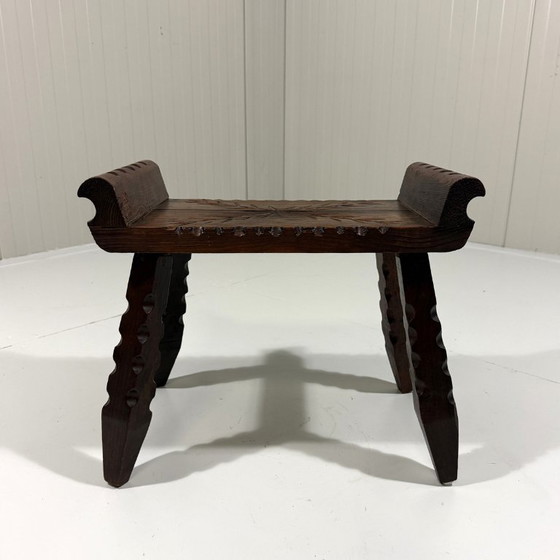 Spanish rustic stool 1960s, Wood, Brown (photo 4 of 11)