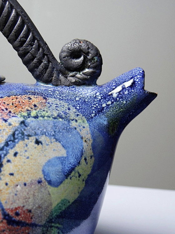 Image 1 of Terracotta teapot, US studio, 1950s-1970s, David Constantine White style