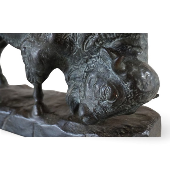 Bull Sculpture in Ceramic by EJM, Germany, 1930, Green, Klassiek (photo 10 of 13)