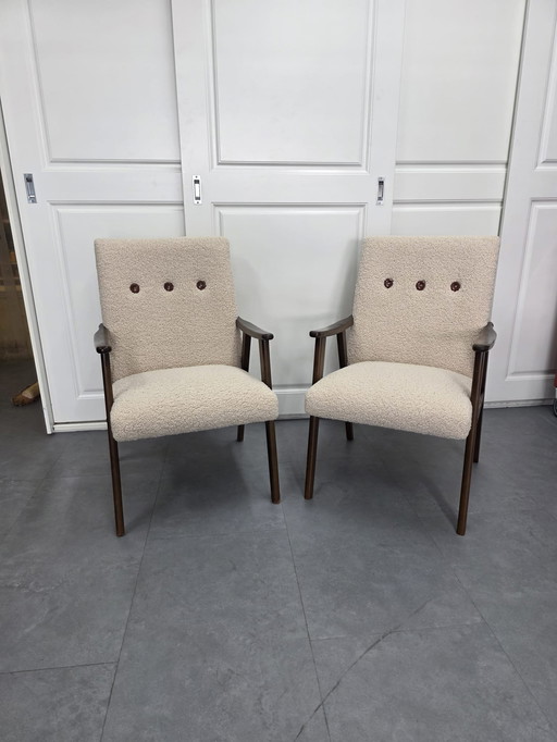 Deux fauteuils vintage teddy rembourrés