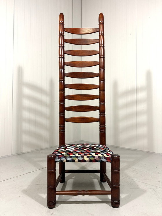 Image 1 of Sedia a scala con schienale alto anni '70