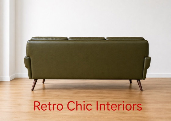 Vintage Danish Svend Skipper 3 Person Sofa In Olive Green Leather 1960s – 3-5 seaters (photo 5 of 5)