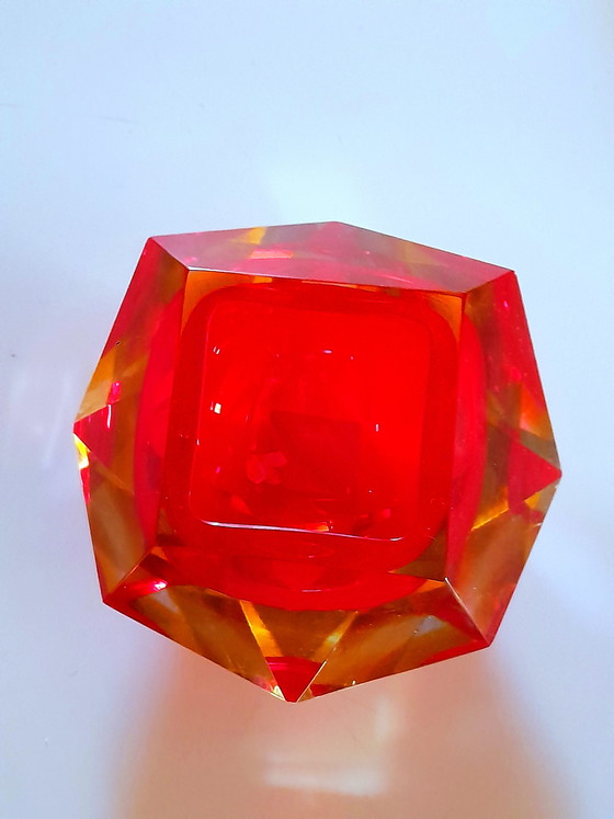 Image 1 of Sommerso Aschenbecher von Flavio Poli, Murano 1970