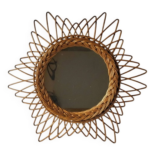 Rattan sun mirror