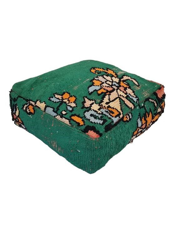 Image 1 of Moroccan pouf, vintage Berber seat cushion