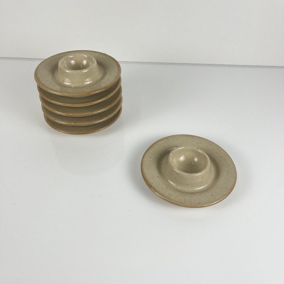 Image 1 of Set de 6 coquetiers en céramique moucheté beige