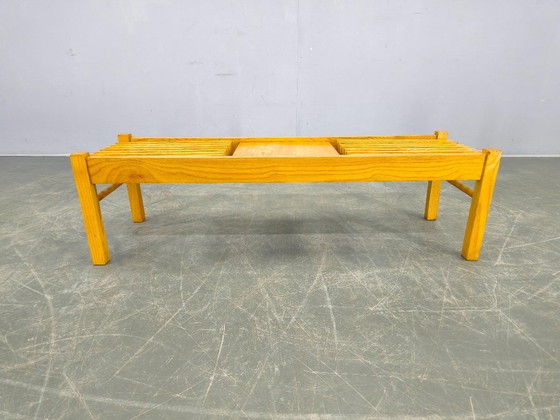 Image 1 of Set van 3 esdoornhouten plantenstandaards uit het midden van de 20e eeuw, Tsjechoslowakije, jaren 70.