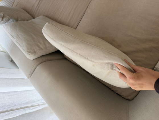 Comfortabele Beige 3-zits Hoekbank van Katoen-Linnen Mix – 3-5 zitsbanken, Cotton (photo 6 of 11)