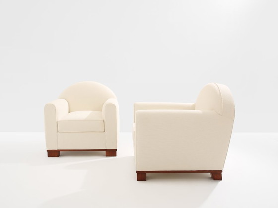 Image 1 of Paire de fauteuils club modernistes en palissandre, Jacques Adnet, 1931