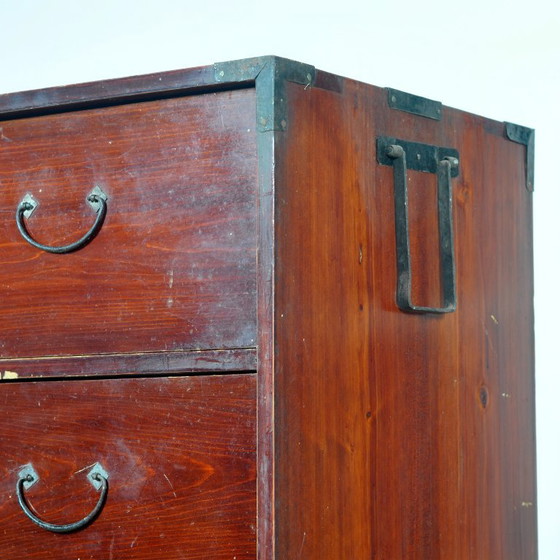 Japanese Tansu chest of drawers, circa 1890, Wood, Metal, Brown, Aziatisch (photo 11 of 13)