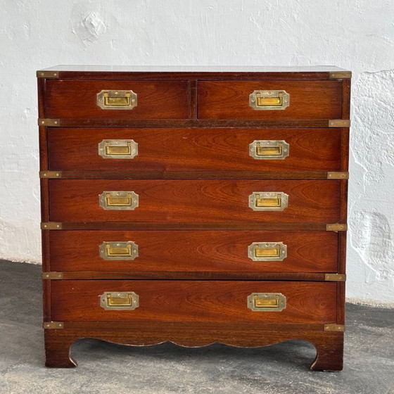 Image 1 of British Mahogany Military Chest, Early 1900s