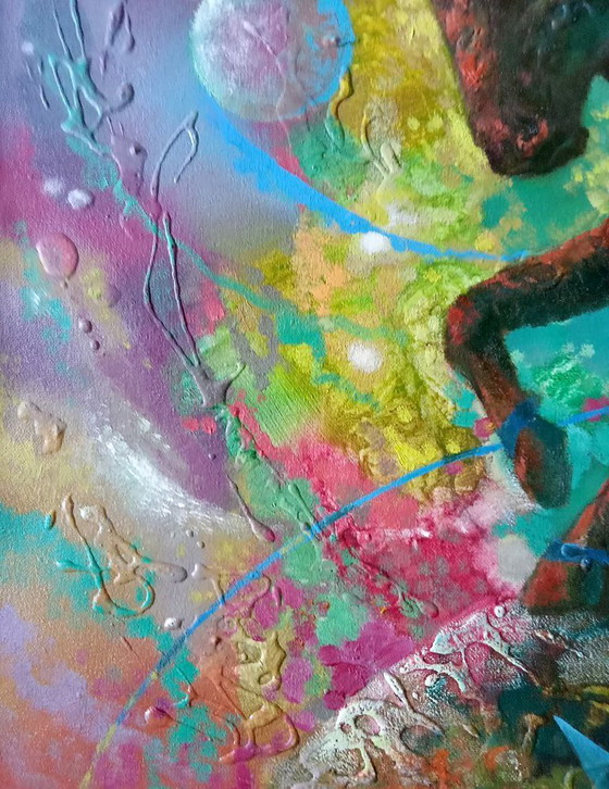 Dipinto a Olio Originale Espressionismo Astratto Astrologia Segno Zodiacale Toro – Dipinti e disegni, Canvas (photo 6 of 7)
