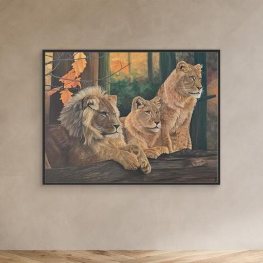 ''Lion's Harmony'' Acrylic painting large