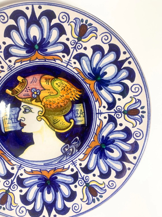 Piatto Decorativo in Ceramica di Faenza Dipinto a Mano Anni '50, Oggetti decorativi (foto 5 di 8)