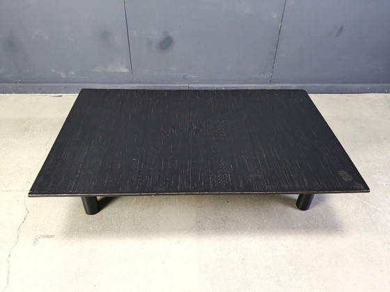 Image 1 of XL Belgian Coffee Table in Ebonized Wenge and Bamboo attributed to Axel Vervoordt, 1980s