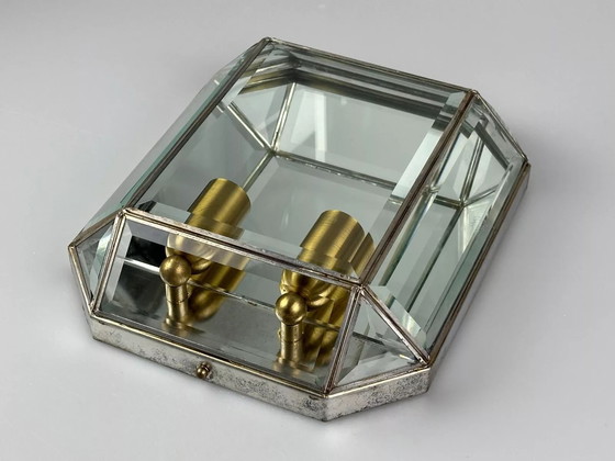 Image 1 of 60's 70's Applique murale verre & métal Vintage Space Age Design