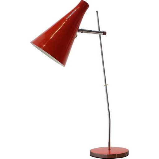 Lámpara de mesa roja vintage de Josef Hurka, 1960