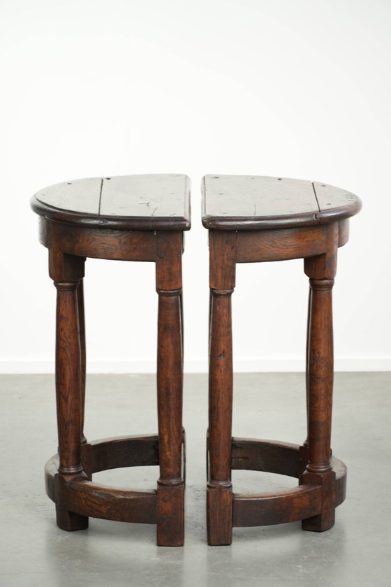 2x Unique Antique English Late 19th Century Side tables with a Great Rural Look – Wood (photo 5 of 11)