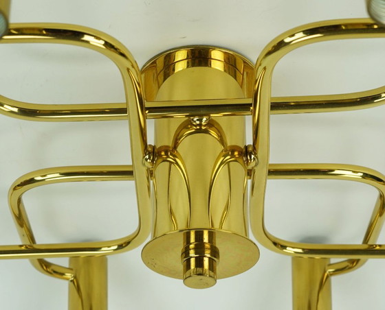 Large 1970s Sputnik Brass Ceiling Lamp 8-Light Ceiling Fixture – Ceiling lights (photo 11 of 11)