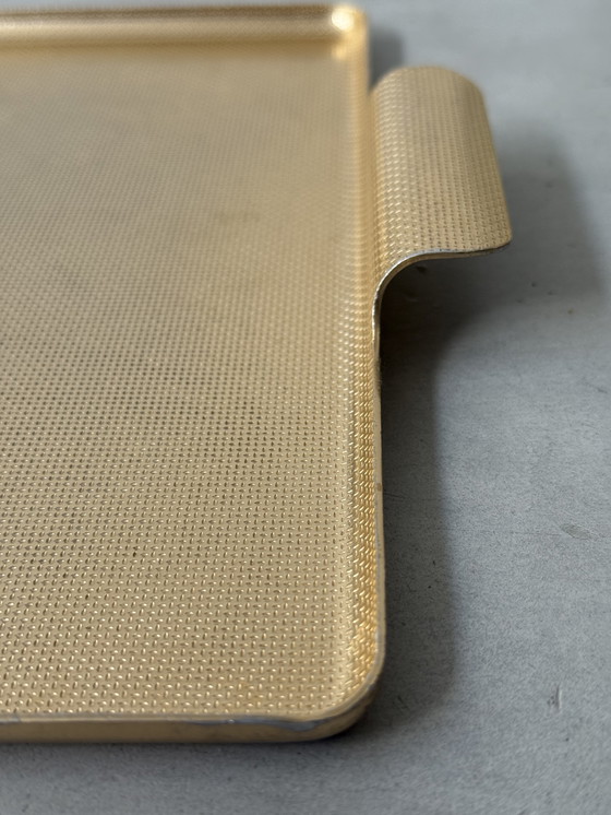 Image 1 of Vassoio Van Nelle - metallo dorato, anni 1950-60 ca.