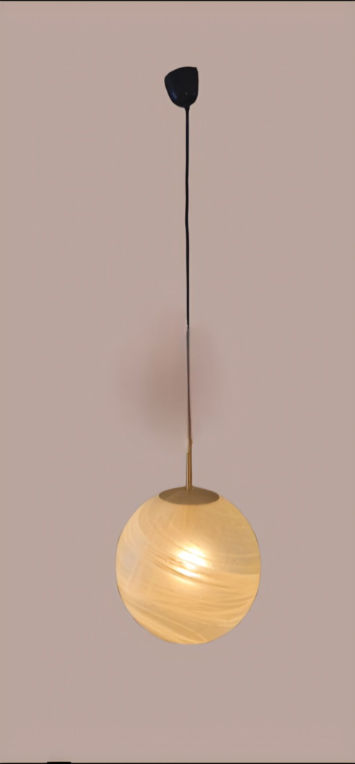 Lampada a sospensione a globo XL di Peil & Putzler – Peill & Putzler, hanglampen, Glass, Metal, Vintage (photo 2 of 5)