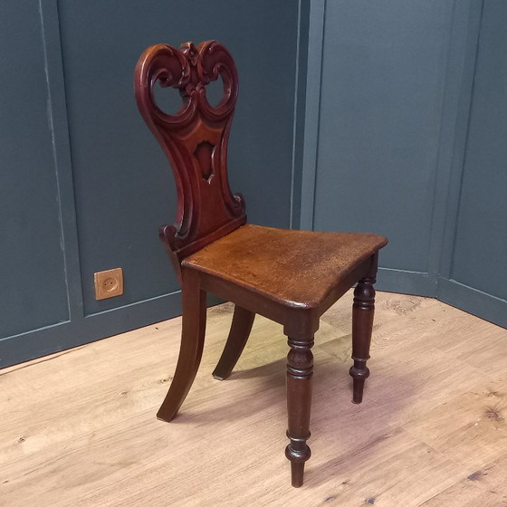 Image 1 of Antique English Hall Chair