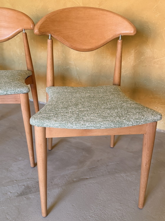 Ensemble de 4 chaises de style danois Mid-Century – Chaises de salle à manger, Textile, Wood (photo 4 of 6)