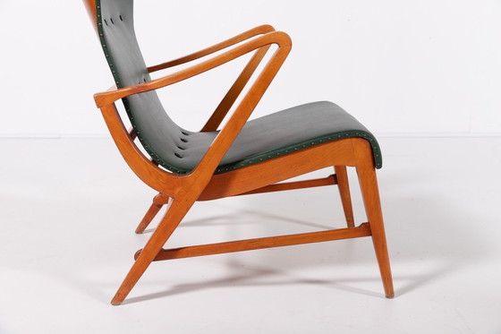 Image 1 of Sillón arquitectónico sueco de estilo moderno de mediados de siglo, diseñado por Axel Larsson en la década de 1950.