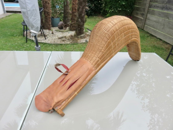 Image 1 of Ancienne chistera grand gant et sa balle (pelote) 65cm, Pays Basque, Jaï Alaï, Cesta Punta