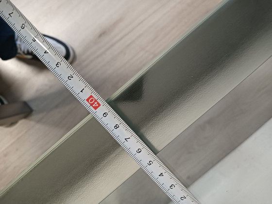 Image 1 of Beistelltische aus Edelstahl, dickes Glas, sehr schwer