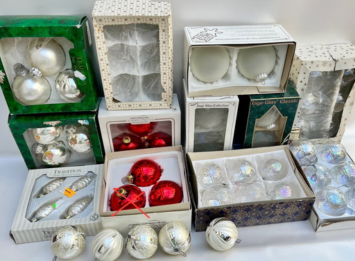 🎄 Grote vintage kerstboomballen – Inge-Glas, Krebs & Sohn, Traditie