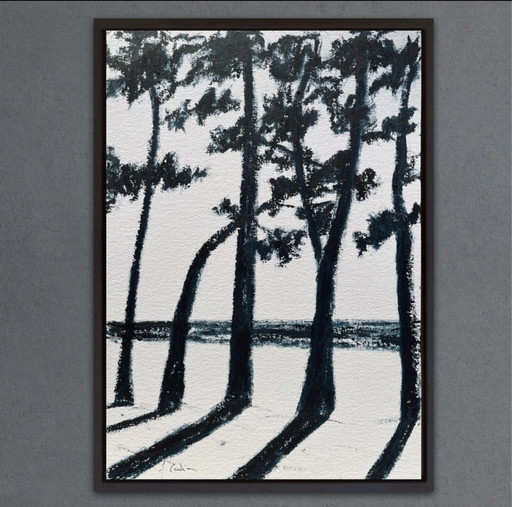 Oil painting stick on 30x21 cm paper