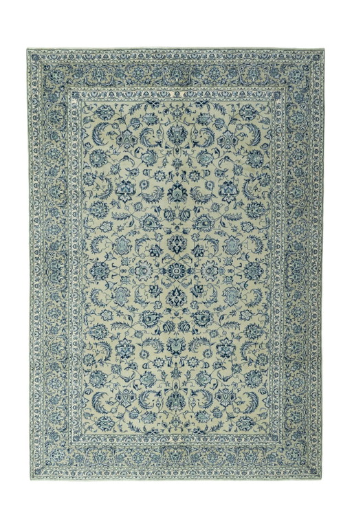 Alfombra oriental de corcho Kashan anudada a mano – 328 x 223 cm