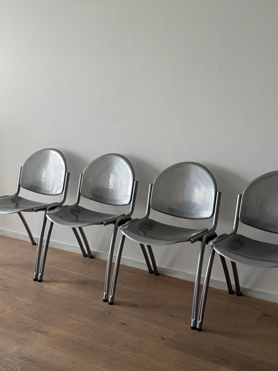 4 x vintage chrome Dining chairs – Metal (photo 2 of 5)