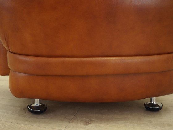 Image 1 of Fauteuil en cuir, design italien, années 1970, production : Italie