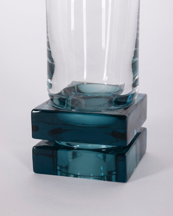 Vintage Italian Blue Crystal Glasses, 1970s, Set of 12 – Glass & Decanter (photo 8 of 9)