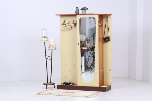 Vintage Wandgarderobe | Mid Century Flurschrank | 60er Jahre Garderobe | Mit Kleiderstange & Fächern #07-14
