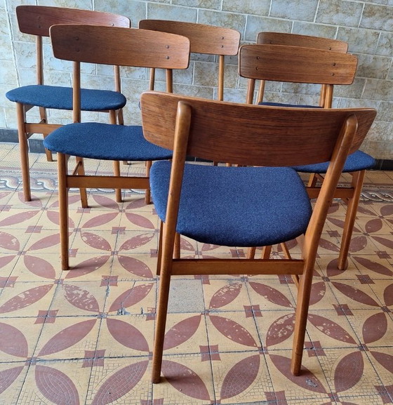 Image 1 of Mid Century Set of 6 Teak Dining Chairs by Farstrup, Denmark 1960s