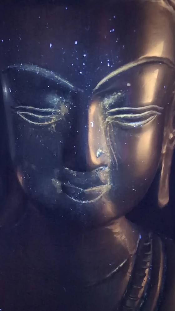 Antiek Ladakh Bronzen Boeddha Beeld – Bhumisparsha Mudra – Beeldhouwkunst, Gold (photo 9 of 13)