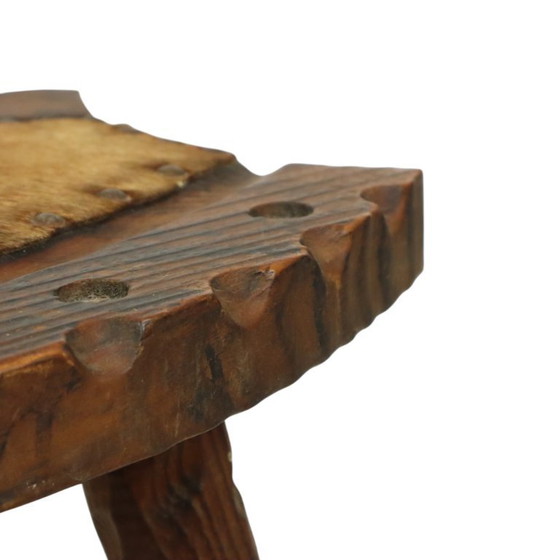 Image 1 of Spanischer Milchhocker, Brutalistischer Dreibeinhocker