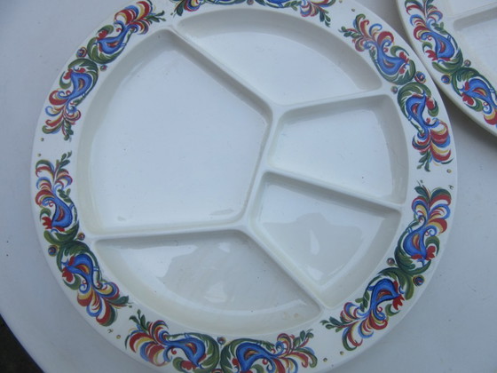 Image 1 of 3 Piatti Fonduta Villeroy & Boch, Lussemburgo, Sept Fontaines, vintage, retrò