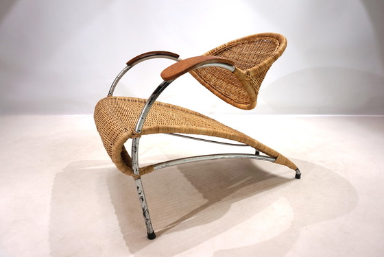 Image 1 of Rattan Streamline Loungesessel, 1970