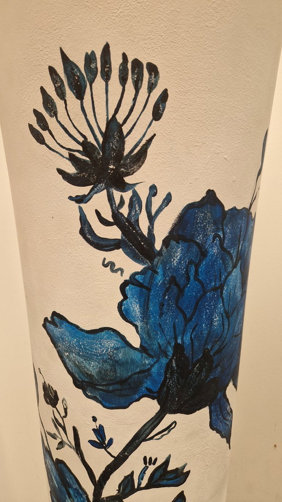 Image 1 of Large Delft blue vase hand painted