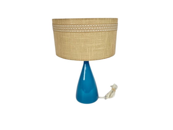 Image 1 of Kastrup Holmegaard – Jacob Bang – Tischlampe – Dänemark – Blau – 1960er Jahre