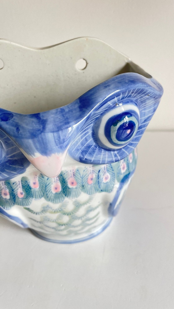 Image 1 of Vintage Chinese Porcelain Owl Planter