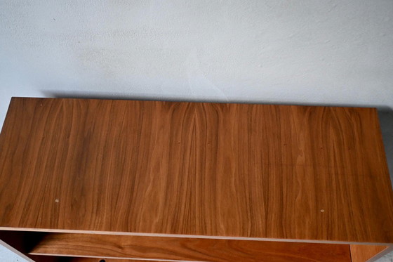 Image 1 of Mid-Century Open Bookcase Teak Veneer