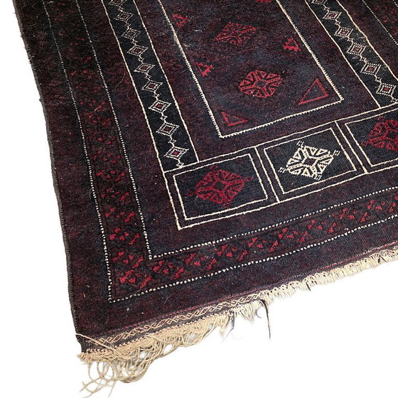Image 1 of Vecchio tappeto Baluch in lana annodato a mano, metà del XX secolo